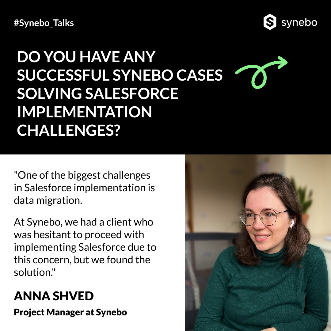 synebo's tweet photo. 🙌 Salesforce isn’t just for giants! Hear from Anna Shved, PM at #Synebo, on why #Salesforce suits #SMBs.
Learn about choosing the right #SalesforceLicense & overcoming #SalesforceImplementation challenges in our podcast: https://t.co/q098fo9w21 https://t.co/6TG6UynIZ5