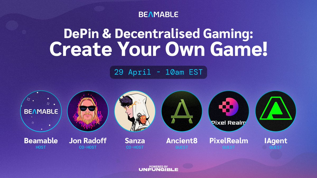 Come join at 10am ET for a great panel lineup discussing DePIN Decentralised Gaming!