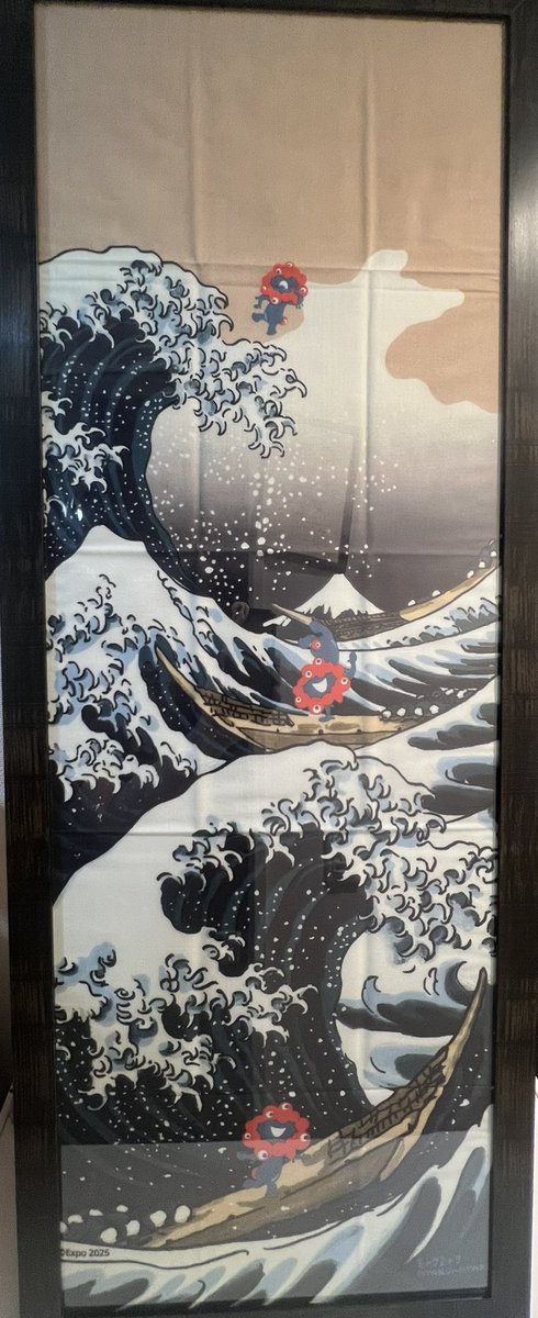 万博みやげ其の2 北斎、富嶽三十六景ミャクミャク手ぬぐい