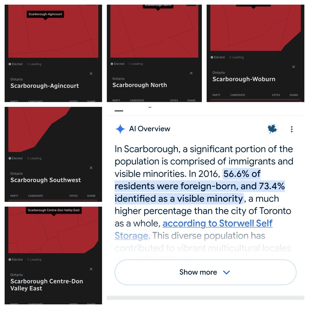Radke2Ian's tweet photo. @G7416Nrkd This is why were fucked, trudeaus immigration policy bought and paid for this election using our tax dollars.... brought in millions and settled them all in one area. https://t.co/kHffVtvly2