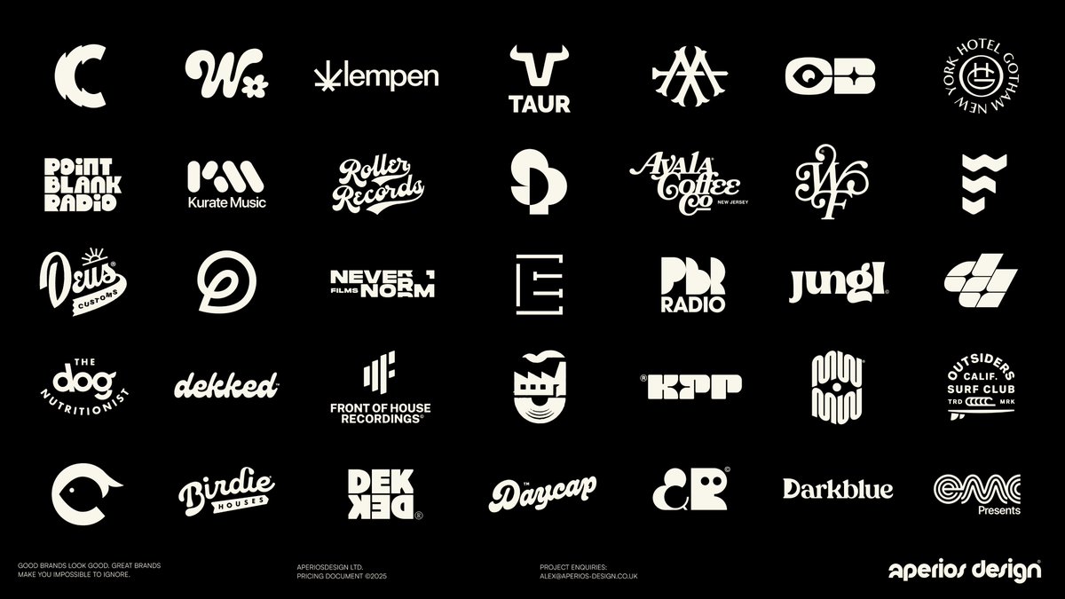 AlexAperios's tweet image. No two logos or brand identities I create are ever the same and that’s exactly how it should be.
Every business has its own story, its own audience, its own goals. Why would they want to blend in when you can stand out from the noise.
Is there history behind the company? A…