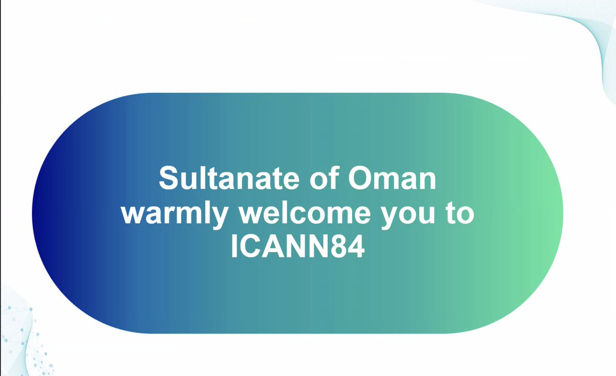 ICANN's tweet photo. Ibrahim Al Maawali, Domain Name Department Manager, from @TRA_OMAN welcomes all #MEDNSF2025's participants to the ICANN84 Annual General Meeting taking place on 25–30 October 2025 in Muscat, Oman.
We look forward to meeting the Middle East community again at #ICANN84! https://t.co/CRQCy77vcV