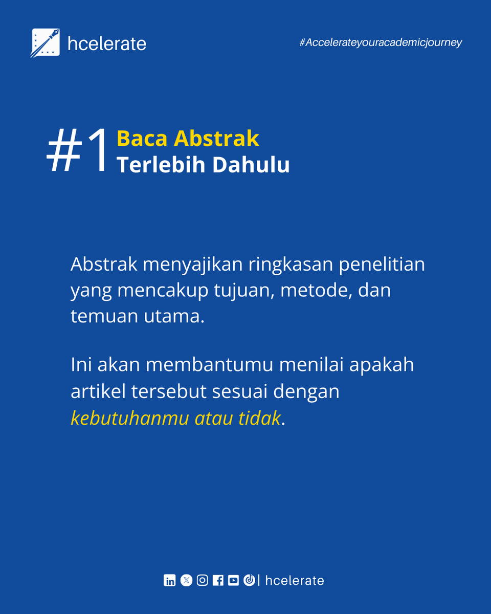 Hcelerate_id's tweet photo. Ini 5 tips untuk kamu supaya lebih cepat memahami suatu Artikel Ilmiah

#Hcelerate #KontenAkademisi #Rahasia #ArtikelIlmiah #tahukahkamu #mahasiswa #skripsi https://t.co/hliNFBYjcu