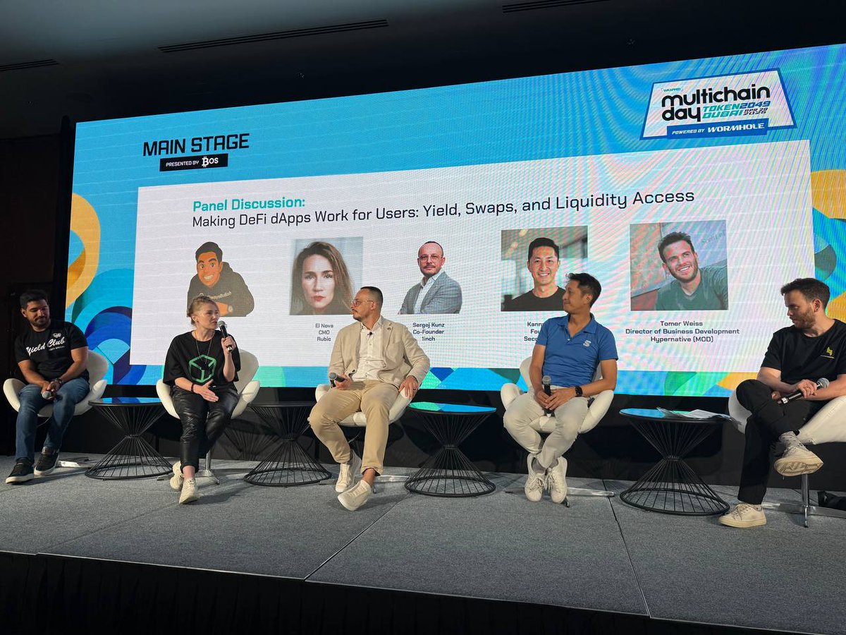 Our CMO, <a href="/El__N0va/">El Nova</a>, joined today’s panel at Multichain Day alongside our partners from <a href="/beefyfinance/">Beefy</a>, <a href="/1inch/">1inch</a>, and <a href="/secondswap_io/">SecondSwap</a> to dive into how DeFi dApps should truly serve users — from yield and swaps to real liquidity access.