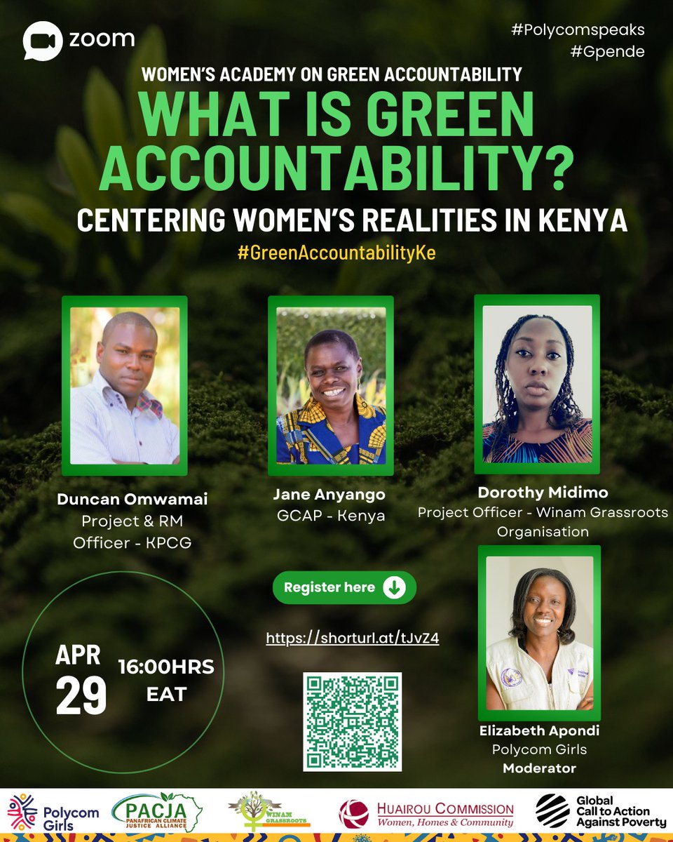 What does green accountability mean to you as a person? Don't forget to join this insightful conversation today
#GreenAccountabilityKe.
#polycomspeaks
#Gpende
#Climatejustice