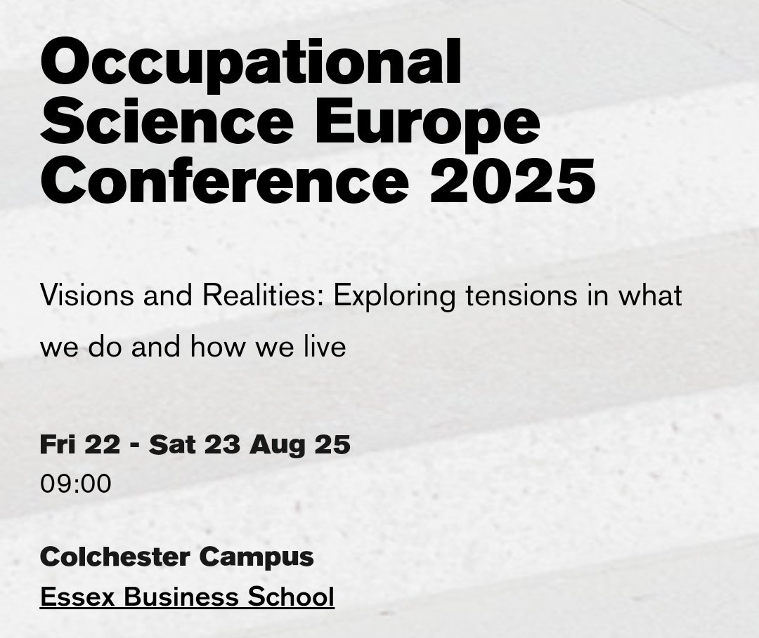 Nasiba Y Chowdhury (@nasibayc_ot) on Twitter photo Booked! Who else is coming? ๐
<a href="/SBUHBOT/">SBUHB Occupational Therapists ๐</a> <a href="/KristelDaviesOT/">Kristel Davies ๐ธ</a> <a href="/theRCOT/">Royal College of Occupational Therapists</a> <a href="/santerhill/">Annie OT by the sea ๐</a> <a href="/OSEurope/">Occupational Science Europe</a>
#OT #OccupationalTherapy #occupationalscience #OSEurope2025 Booked! Who else is coming? ๐
<a href="/SBUHBOT/">SBUHB Occupational Therapists ๐</a> <a href="/KristelDaviesOT/">Kristel Davies ๐ธ</a> <a href="/theRCOT/">Royal College of Occupational Therapists</a> <a href="/santerhill/">Annie OT by the sea ๐</a> <a href="/OSEurope/">Occupational Science Europe</a>
#OT #OccupationalTherapy #occupationalscience #OSEurope2025