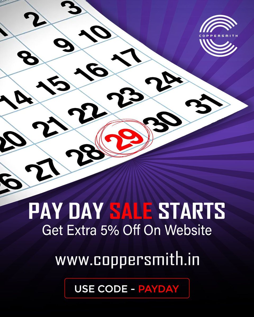 Coppersmithath's tweet image. 💸 The Coppersmith PAY DAY SALE is officially ON. 💸

🛍️ Extra 5% OFF on all our athleisure.

🕒 Only for Few Days.

🔗Link in Bio

#PayDayGlowUp #CoppersmithWomen #MoveWithStyle #AthleisureUnlocked
