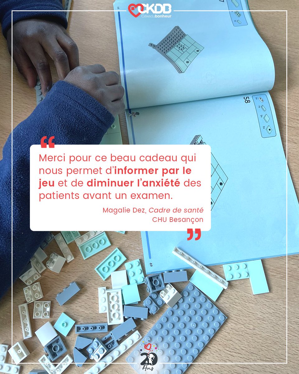CKDB x LEGO : unis pour rendre l’IRM plus douce pour les enfants🏥

La maquette LEGO-Scan, déployée dans 15 hôpitaux avec le soutien de CKDB, aide les enfants à mieux comprendre l’IRM de façon ludique.

Merci aux équipes soignantes et à <a href="/LEGO_Group/">LEGO</a> pour cette belle aventure !