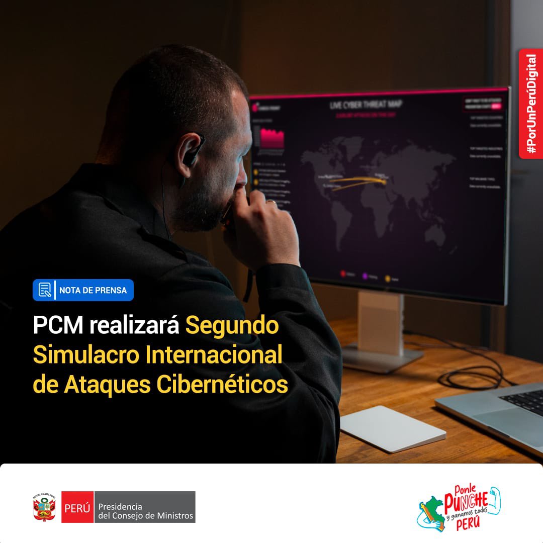 PeruPaisDigital's tweet photo. #NotaDePrensa |📢El Simulacro Internacional de Ataques Cibernéticos 2025 se realizará el próximo 10 de julio. Como fase preparatoria, se ha programado un ciclo de webinars orientado a fortalecer las capacidades en seguridad digital de los equipos técnicos de las entidades participantes.

La primera sesión se realizará este miércoles 30 de abril con el tema "Fases de la gestión de incidentes de seguridad – NIST SP800", dirigida a los oficiales de seguridad digital de entidades públicas.

✍🏽 Conoce más en https://t.co/XJEbeC6xBX y regístrate.
 
#Ciberseguridad #GobiernoDigital