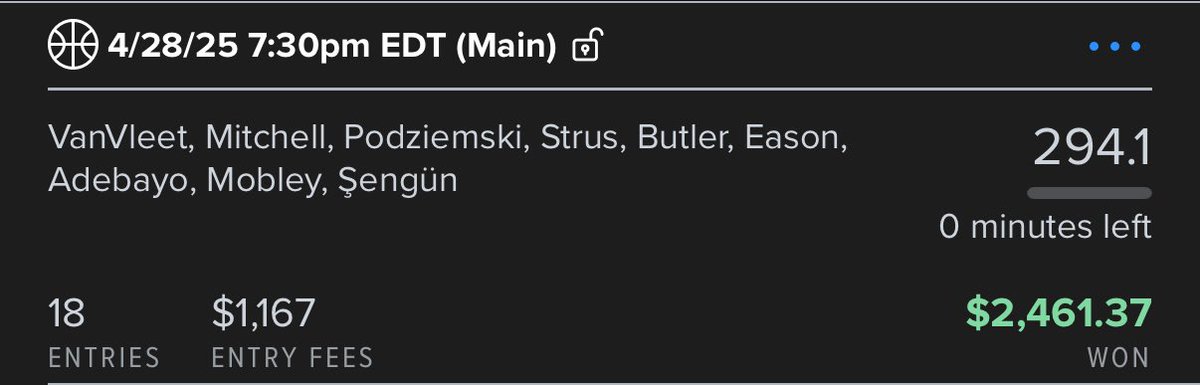 DFS__Oracle's tweet image. NBA Playoffs have been an ATM - cash tonight would mark 7 straight!