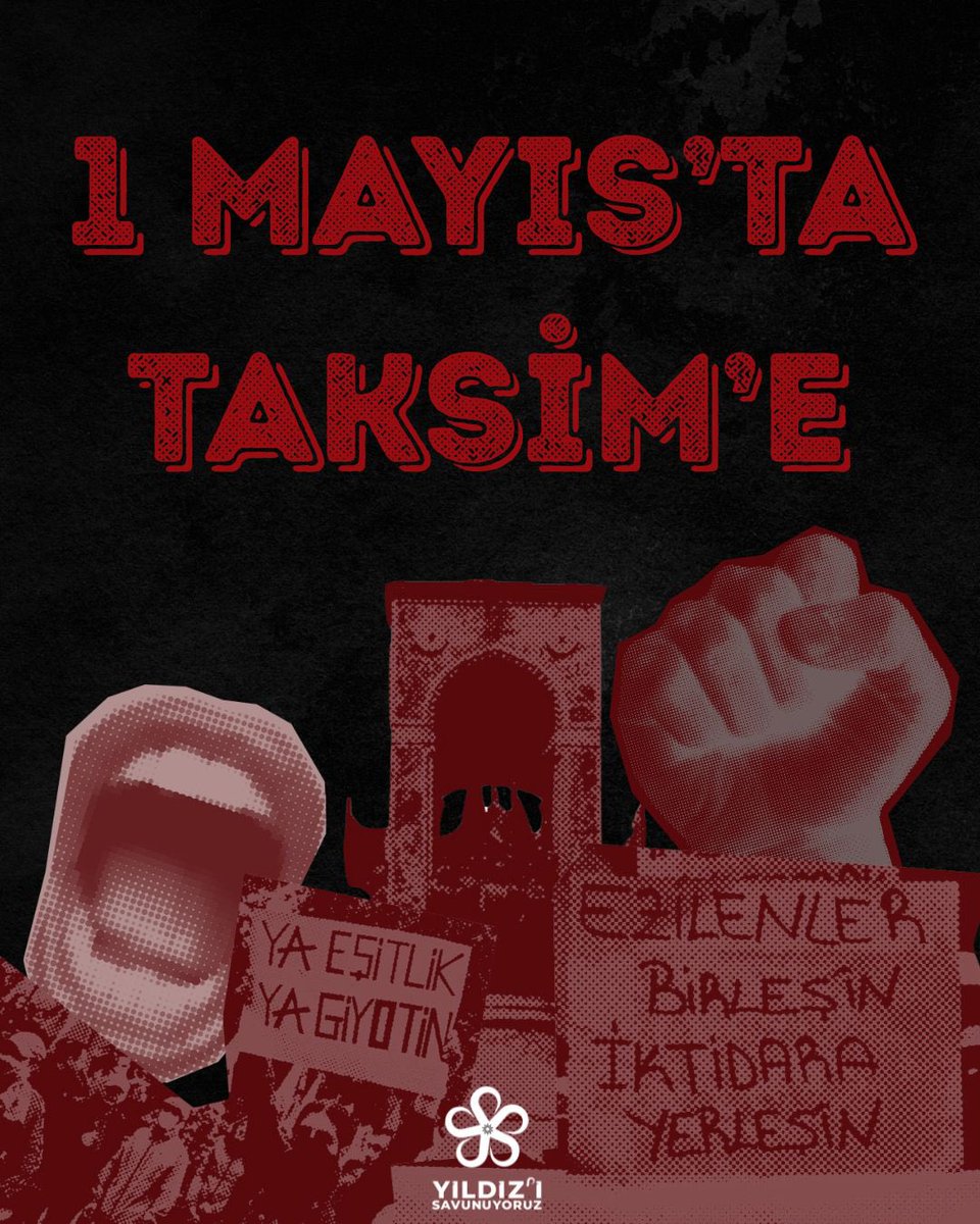 1 Mayıs’ta korku duvarlarını aşarak ROTAMIZI TAKSİM’E ÇEVİRİYORUZ! Yoksulluğun, adaletsizliğin, geleceksizliğin barikatlarını yıkmak için Taksim’de buluşuyoruz. Geleceğin işçileri olarak “ÖZGÜRLÜK, EKMEK, ADALET” diye haykırmaya geliyoruz! Katıl: forms.gle/VMnVRaa6Eh1mfo…