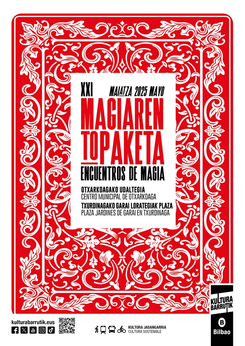 🅱️💫 #MagiarenTopaketa programa bueltan da, magia #Otxarkoaga eta #Txurdinaga auzoetara eramateko 🪄 Maiatzaren 2tik 31ra, 11 ikuskizun eta erakusketa bat izango ditugu, guztiak magiaren inguruan 🔗 labur.eus/6fdlrvik
