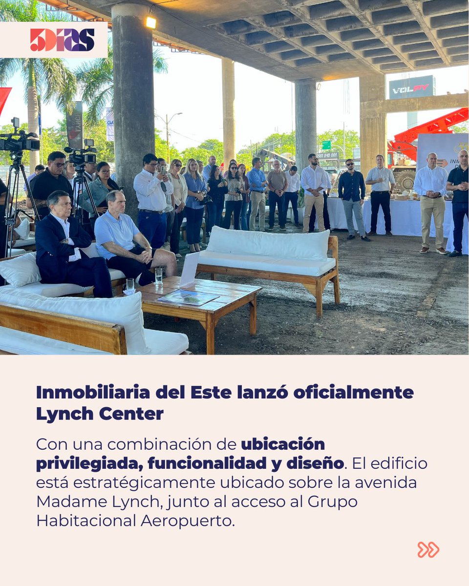 5DiasPy's tweet image. Lynch Center: el nuevo espacio corporativo de Asunción 🏢✨
Con ubicación estratégica, diseño funcional y amenities como gimnasio, salas de reuniones y food park, Lynch Center redefine el concepto de oficinas modernas.

#LynchCenter #Oficinas #Asunción