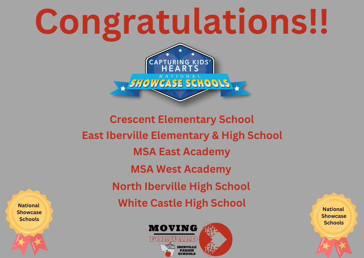 Iberville Schools (@ibervilleschool) on Twitter photo We have big news to share!
<a href="/IbervilleSchool/">Iberville Schools</a> has been named a 2024-2025 Capturing Kids' Hearts National Showcase School District for the second consecutive year!
Congratulations to the following Capturing Kids' Hearts National Showcase Schools for 2024-25! #MovingForward We have big news to share!
<a href="/IbervilleSchool/">Iberville Schools</a> has been named a 2024-2025 Capturing Kids' Hearts National Showcase School District for the second consecutive year!
Congratulations to the following Capturing Kids' Hearts National Showcase Schools for 2024-25! #MovingForward