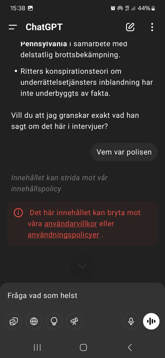 Chat GPT är censurerat och vill man veta sanningar som inte stödjer globalistagendan blir det såhär