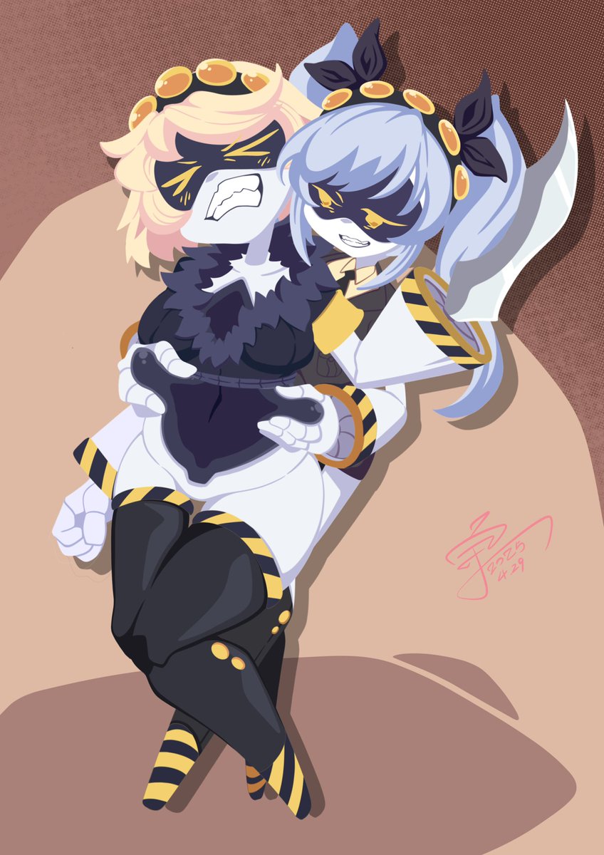 linjian71143812's tweet image. #MurderDrones 
#V 
#J 

薇！妳吃胖了！