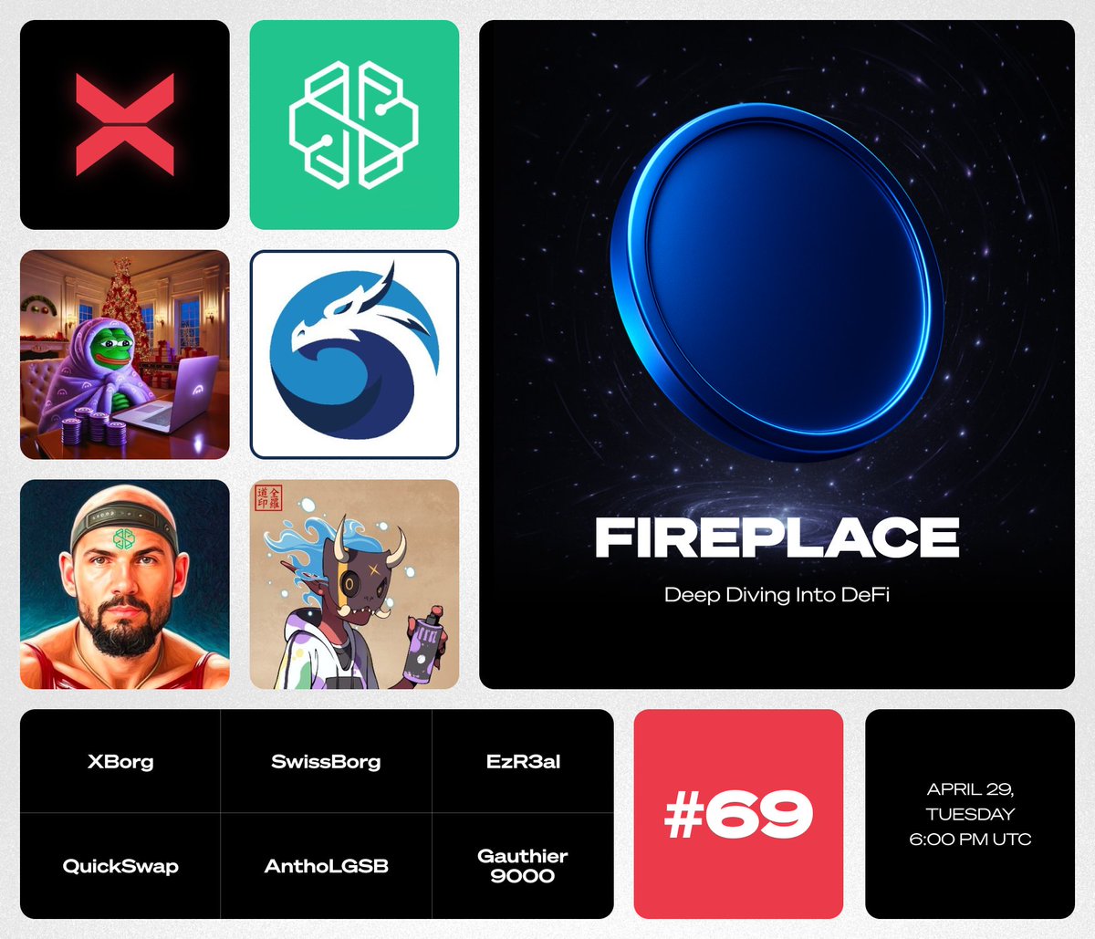 Today at The Fireplace 🔥

- The future of $ETH
- Locking $BORG vs pledging $XBG
- Mastercard's global stablecoin payment system

Set your reminders; $XBG is up for grabs ↓