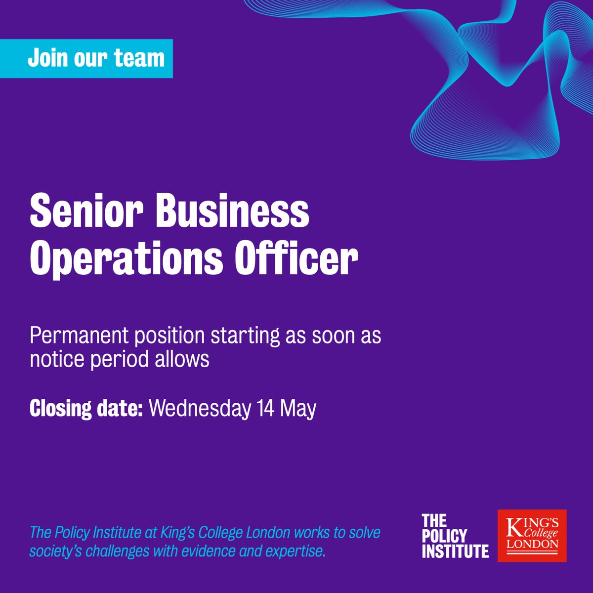 Come work with us!  

We're looking for a Senior Business Operations Officer who will play a pivotal role in driving our business operations support forward.  

📅 Apply by 14 May 

➡️ my.corehr.com/pls/kclrecruit…