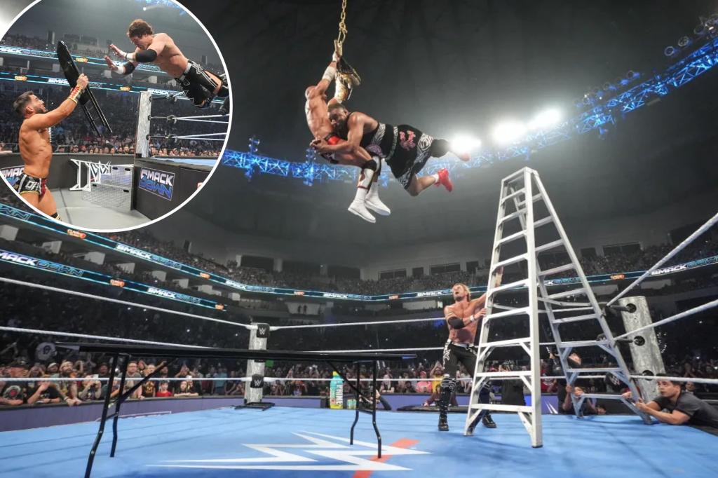 nypost's tweet image. Street Profits, DIY, Motor City Machine Guns made undeniable WWE statement with epic TLC match trib.al/JMIvF6S