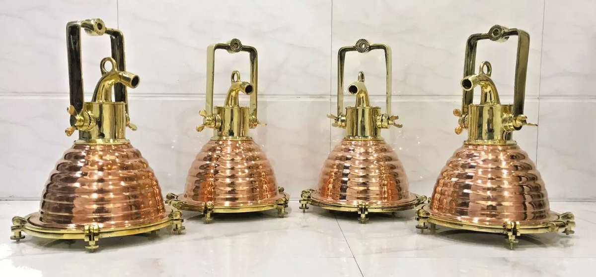 Therustedmetal's tweet image. These copper &amp;amp; brass ceiling lamps offer a vintage cargo style perfect for kitchens, patios, or beach house decor. ebay.com/itm/3759003802…
#NauticalStyle #VintageCeilingLamp #BrassAndCopper #CincoDeMayoFinds #HomeLightingInspo #beautiful #nature #travel  #newyork #art #trending