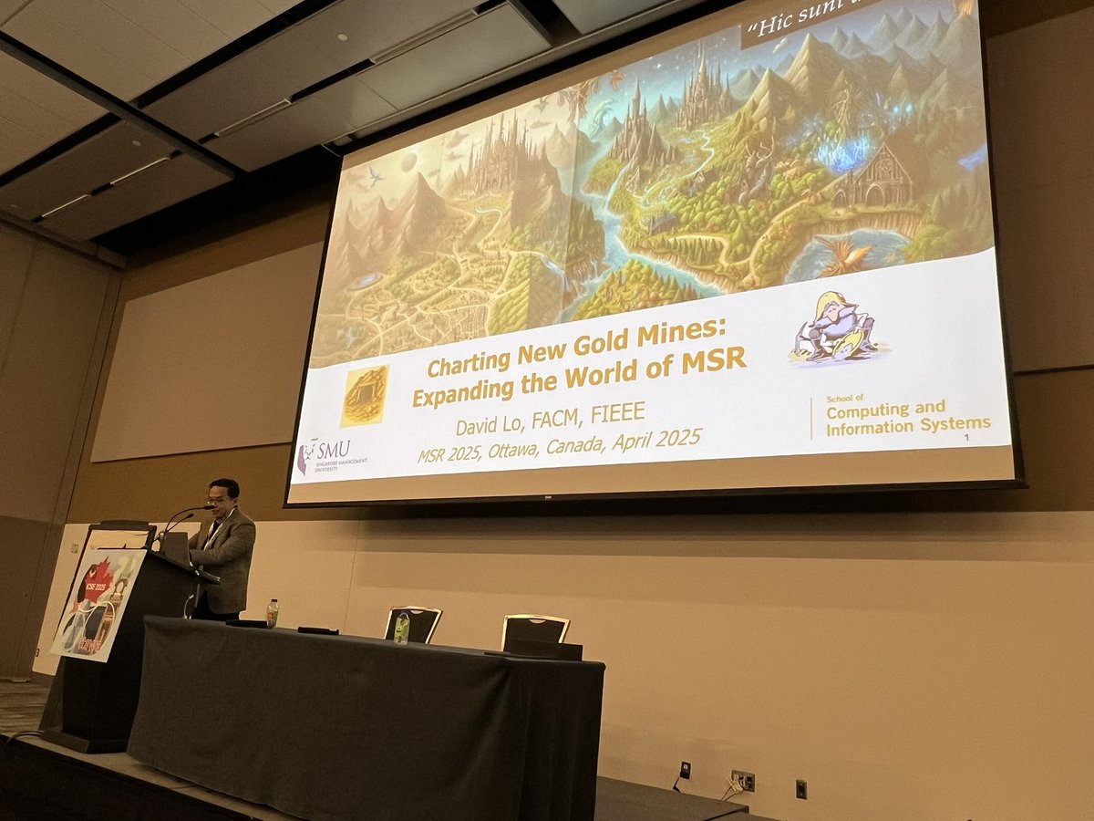 <a href="/davidlo2015/">David Lo</a> gives a Foundational Contribution Award talk #MSR2025 #ICSE2025 by sharing his journey to the MSR community, reflecting on the past and offering his vision for the MSR future.