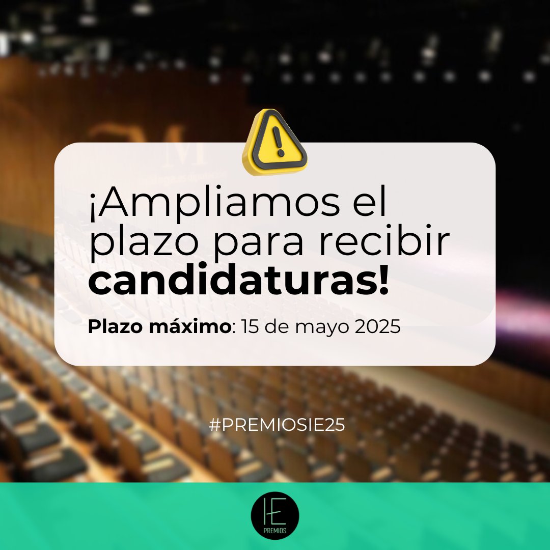 ¡Ampliamos el plazo para participar en los #PremiosIE25! 📢

Debido al gran número de peticiones, hemos ampliado el plazo de recepción de candidaturas hasta el 15 de mayo para que más centros y profesionales puedan compartir sus proyectos innovadores.

👉 premiosinnovacioneducativa.com
