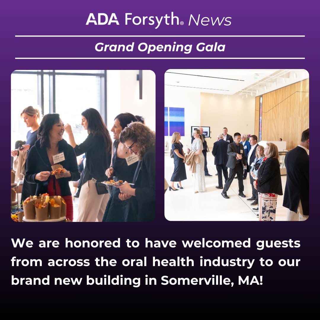 ForsythResearch's tweet image. Proud to celebrate AFI’s Grand Opening Gala! 🎉
Thank you to the @AmerDentalAssn and all our partners for joining us in Somerville. Together, we’re building the future of oral health innovation — and this is just the beginning! #OralHealth #Innovation #GrandOpening