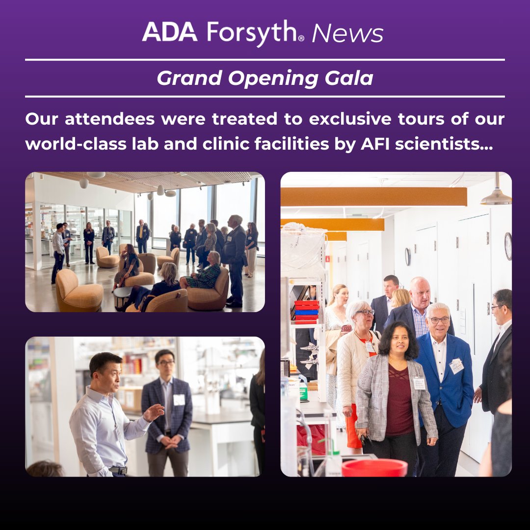 ForsythResearch's tweet image. Proud to celebrate AFI’s Grand Opening Gala! 🎉
Thank you to the @AmerDentalAssn and all our partners for joining us in Somerville. Together, we’re building the future of oral health innovation — and this is just the beginning! #OralHealth #Innovation #GrandOpening
