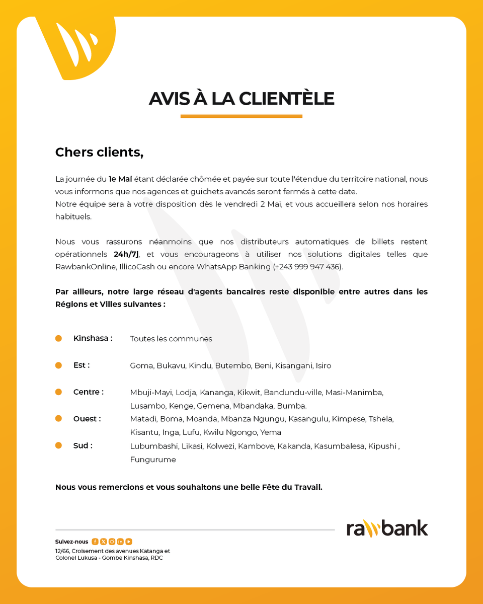 #AVISALACLIENTELE