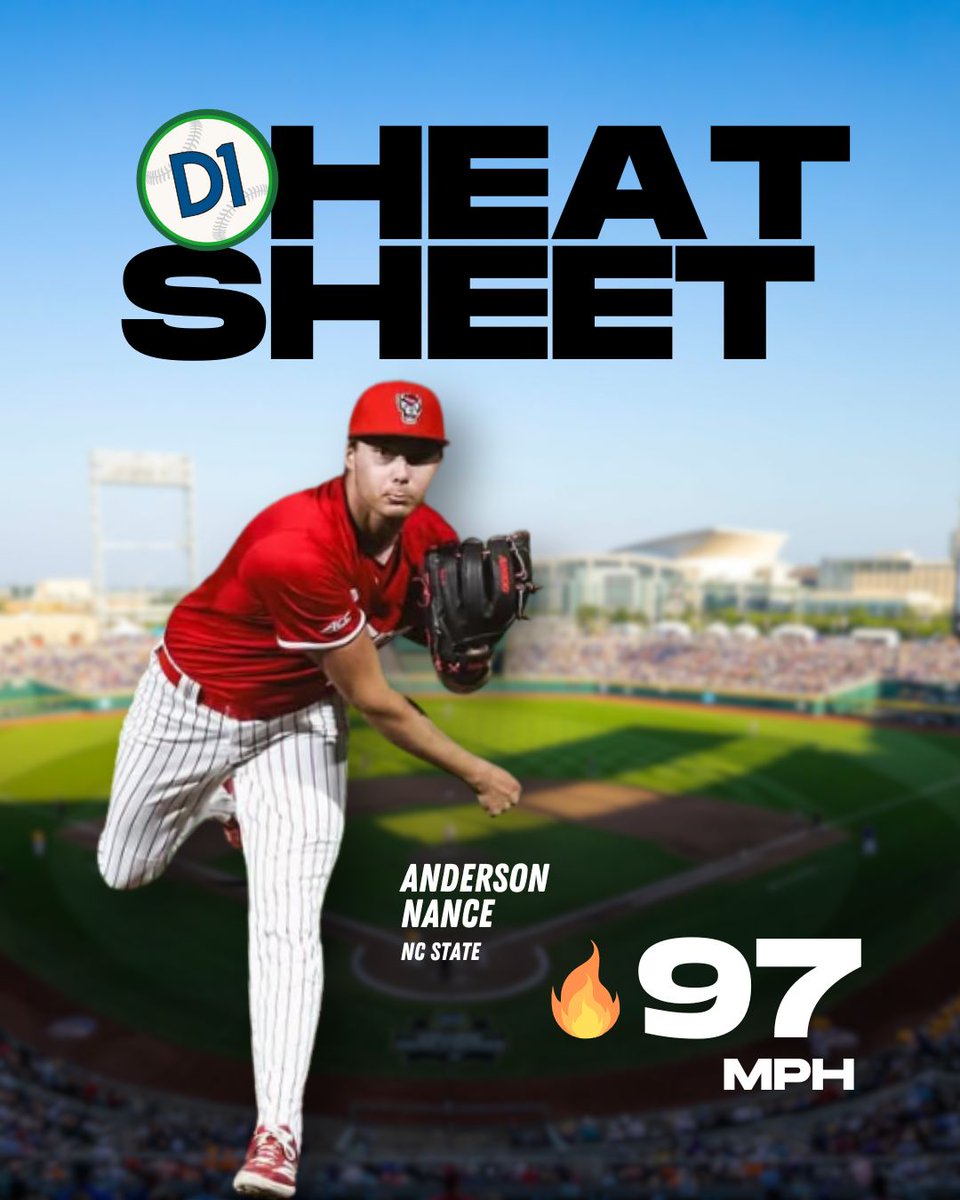 𝙔𝙤𝙪𝙣𝙜 𝙜𝙪𝙣𝙨 💪💪

<a href="/YaleBaseball/">Yale Baseball</a>'s Jack Ohman (<a href="/jack_ohman16/">Jack Ohman</a>) and <a href="/NCStateBaseball/">#Pack9 ⚾️</a>'s Anderson Nance (<a href="/AndersonNance8/">anderson.nance8</a>) each hit 97 mph in Weeks 10 and 11, becoming the 18th and 19th freshmen to join the 2025 D1Baseball Heat Sheet 🔥