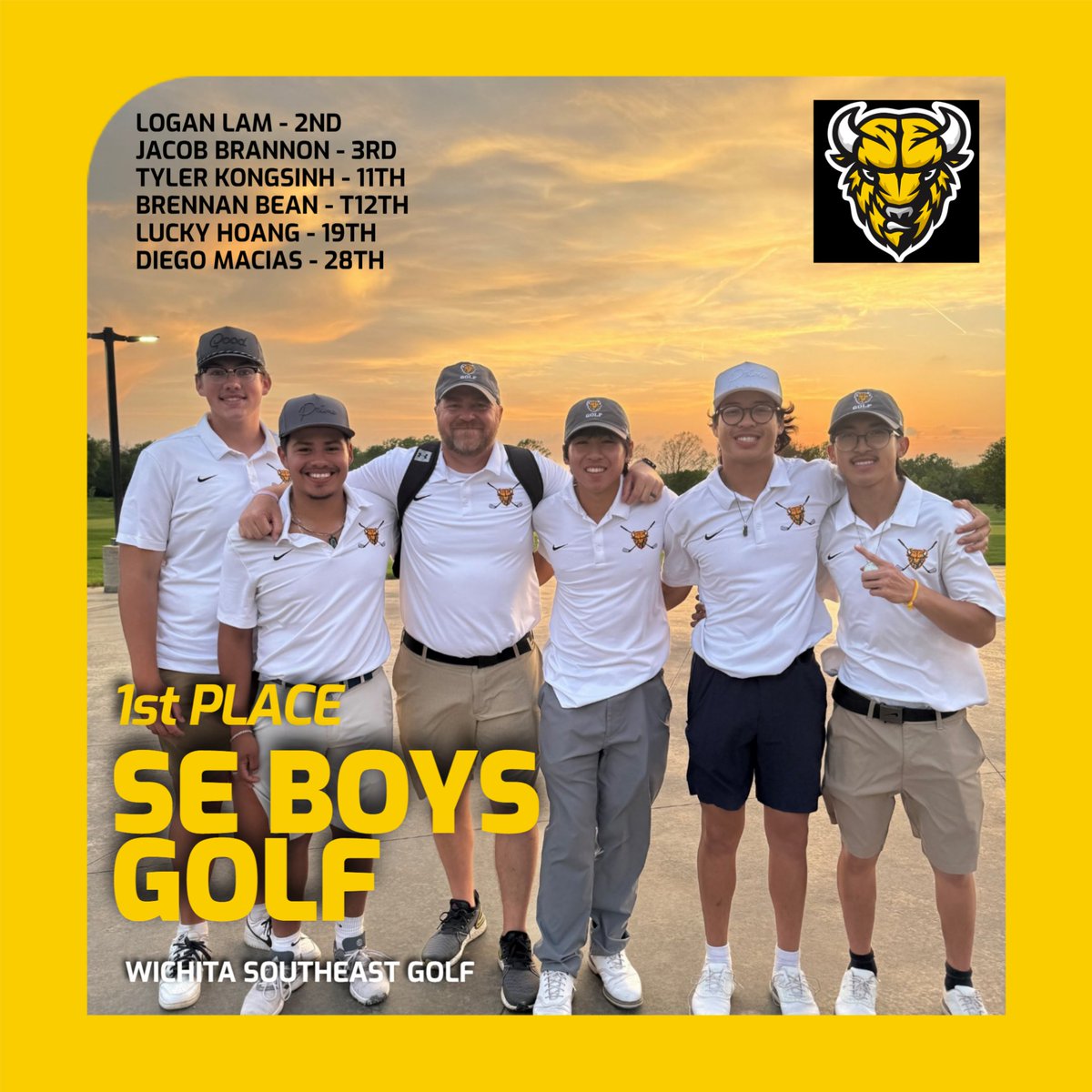 Congrats to the SE Boys Golf team for winning the GWAL Invitational yesterday at Tex Consolver Golf Course.  Great job guys!! #GoBuffs