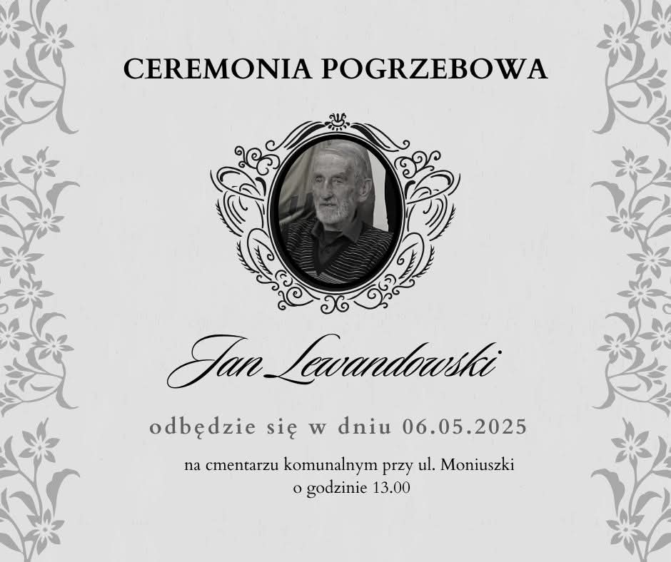 Górnik Kosz (@gornikkosz) on Twitter photo 🖤 Ostatnie pożegnanie Trenera Jana Lewandowskiego 🖤
Informujemy, że uroczystości pogrzebowe Trenera Jana Lewandowskiego odbędą się w dniu 06.05.2025 o godzinie 13.00 na cmentarzu komunalnym przy ul. Moniuszki.
<a href="/WalbrzychMM/">WałbrzychMojeMiasto</a> 🖤 Ostatnie pożegnanie Trenera Jana Lewandowskiego 🖤
Informujemy, że uroczystości pogrzebowe Trenera Jana Lewandowskiego odbędą się w dniu 06.05.2025 o godzinie 13.00 na cmentarzu komunalnym przy ul. Moniuszki.
<a href="/WalbrzychMM/">WałbrzychMojeMiasto</a>
