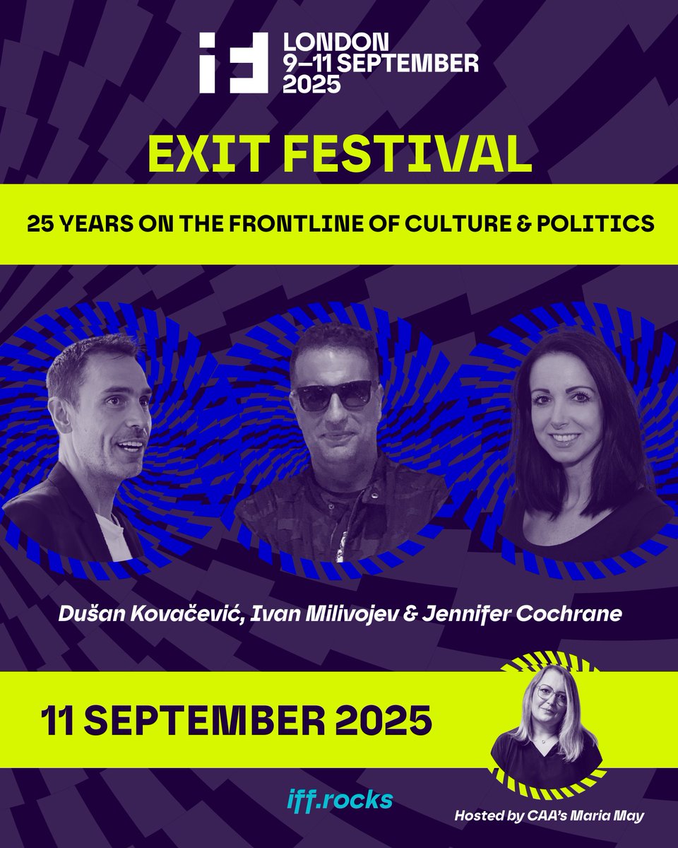 International Festival Forum (IFF) (@iff_rocks) on Twitter photo Leaders from EXIT Festival will be delivering Thursday’s Keynote session at IFF 2025, as the event marks its 25th anniversary ❕
👉 Registration is now open, and full session + event information can be found at iff.rocks Leaders from EXIT Festival will be delivering Thursday’s Keynote session at IFF 2025, as the event marks its 25th anniversary ❕
👉 Registration is now open, and full session + event information can be found at iff.rocks