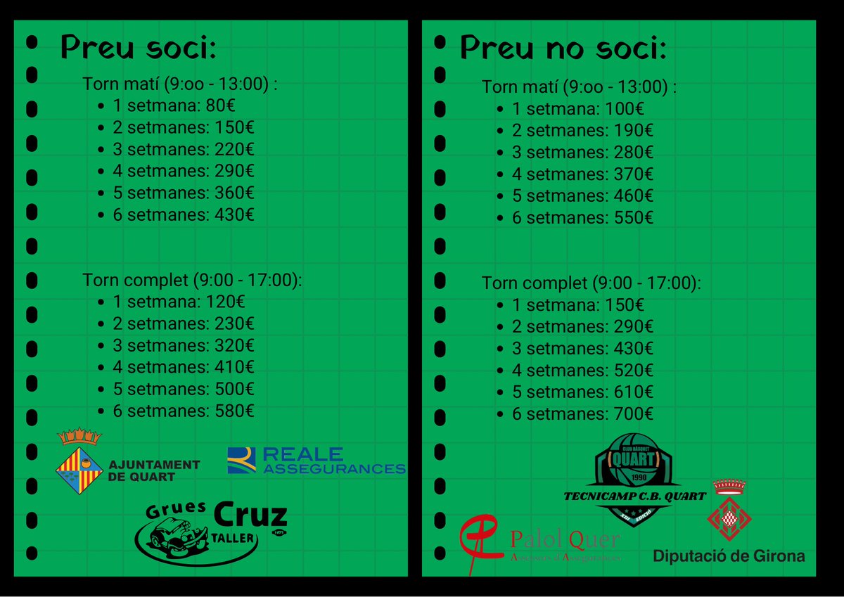 Ja està aquí, tretzena edició del Tecnicamp C.B. Quart d'estiu, amb places limitades!💚☀️