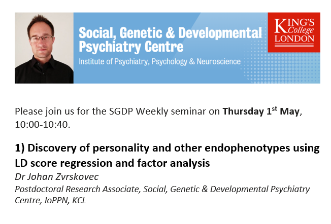 SGDP Centre KCL (@sgdpcentrekcl) on Twitter photo Seminar <a href="/SGDPCentreKCL/">SGDP Centre KCL</a> <a href="/KingsIoPPN/">Institute of Psychiatry, Psychology & Neuroscience</a> with Johan Zvrskovec on Thursday 1st May 2025, 10:00-11:00am. Seminar <a href="/SGDPCentreKCL/">SGDP Centre KCL</a> <a href="/KingsIoPPN/">Institute of Psychiatry, Psychology & Neuroscience</a> with Johan Zvrskovec on Thursday 1st May 2025, 10:00-11:00am.