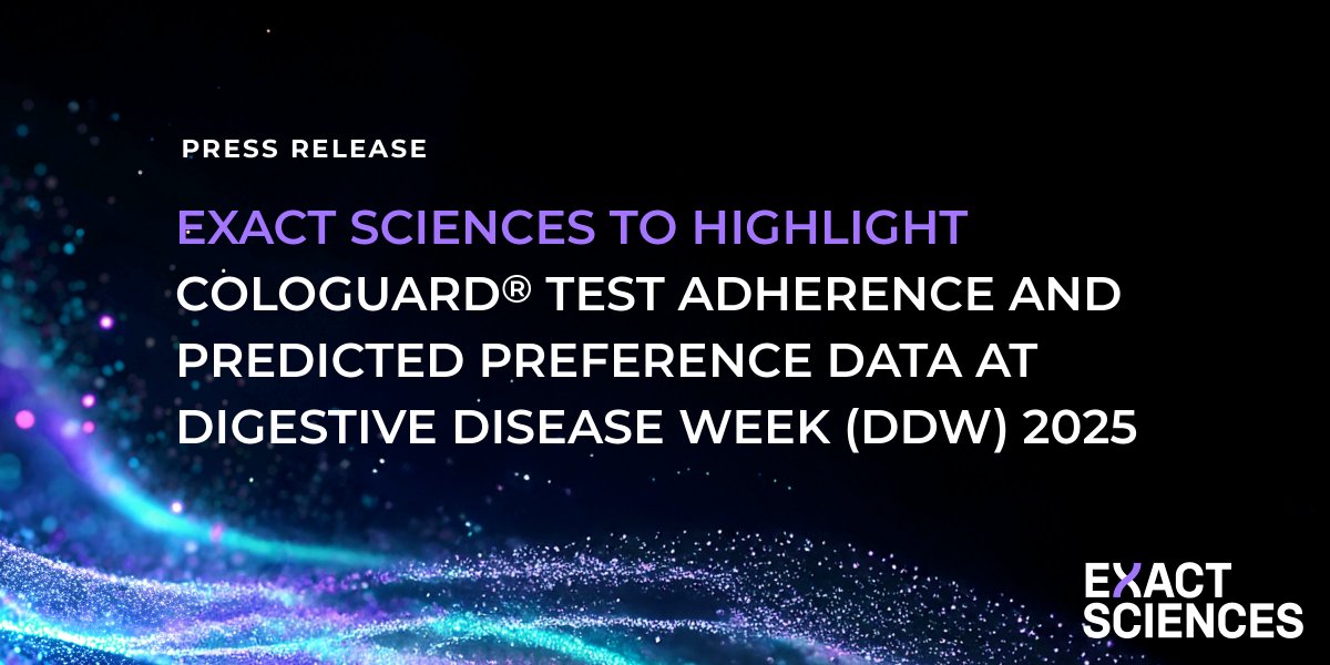 Exact Sciences (@exactsciences) on Twitter photo We will be in San Diego this weekend for #DDW2025. We’re sharing strong research and data that predict the Cologuard® test as the top choice for screening average-risk adults 45 and older, and confirms adoption across diverse demographics. spr.ly/60152SdL7 <a href="/DDWMeeting/">Digestive Disease Week</a> We will be in San Diego this weekend for #DDW2025. We’re sharing strong research and data that predict the Cologuard® test as the top choice for screening average-risk adults 45 and older, and confirms adoption across diverse demographics. spr.ly/60152SdL7 <a href="/DDWMeeting/">Digestive Disease Week</a>