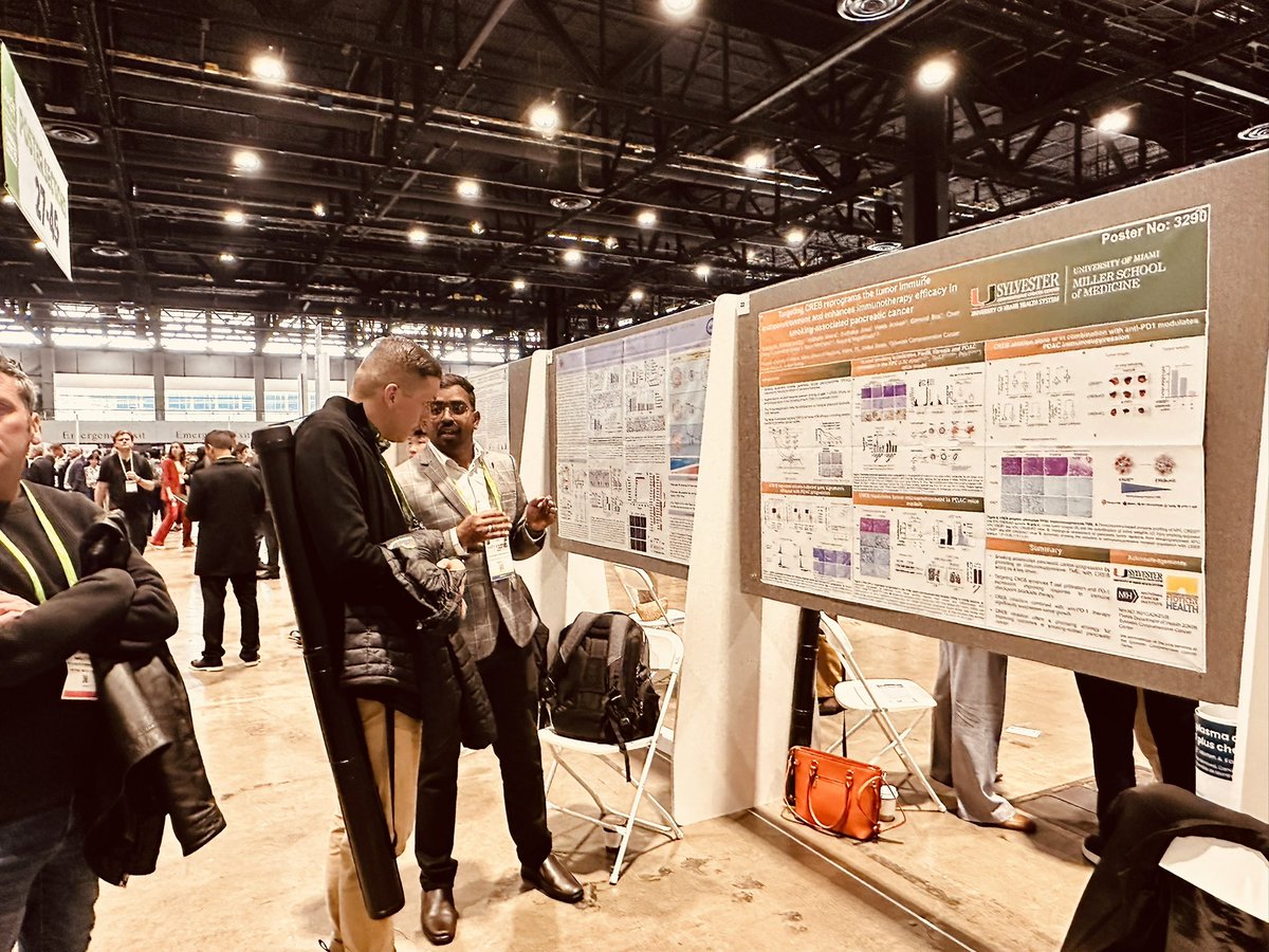 Our Lab presented exciting work on CREB in #PancreaticCancer at #AACR25, one of the premier forums for #CancerResearch Great feedback &amp; inspiring discussions with peers.
Proud of Varun &amp; Sudha, for their excellent presentations!  👏<a href="/SylvesterCancer/">Sylvester Comprehensive Cancer Center</a> and <a href="/biotechne/">Bio-Techne</a> fr travel awards