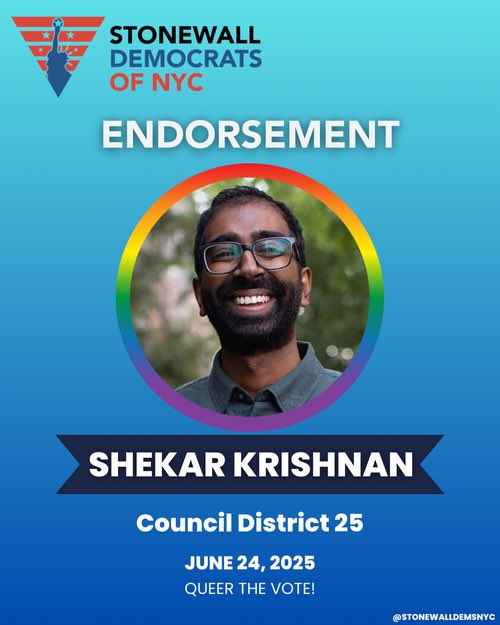 Congratulations <a href="/voteshekar/">Shekar Krishnan</a>! Keep up the great work you are doing for the LGBTQIA+ community.