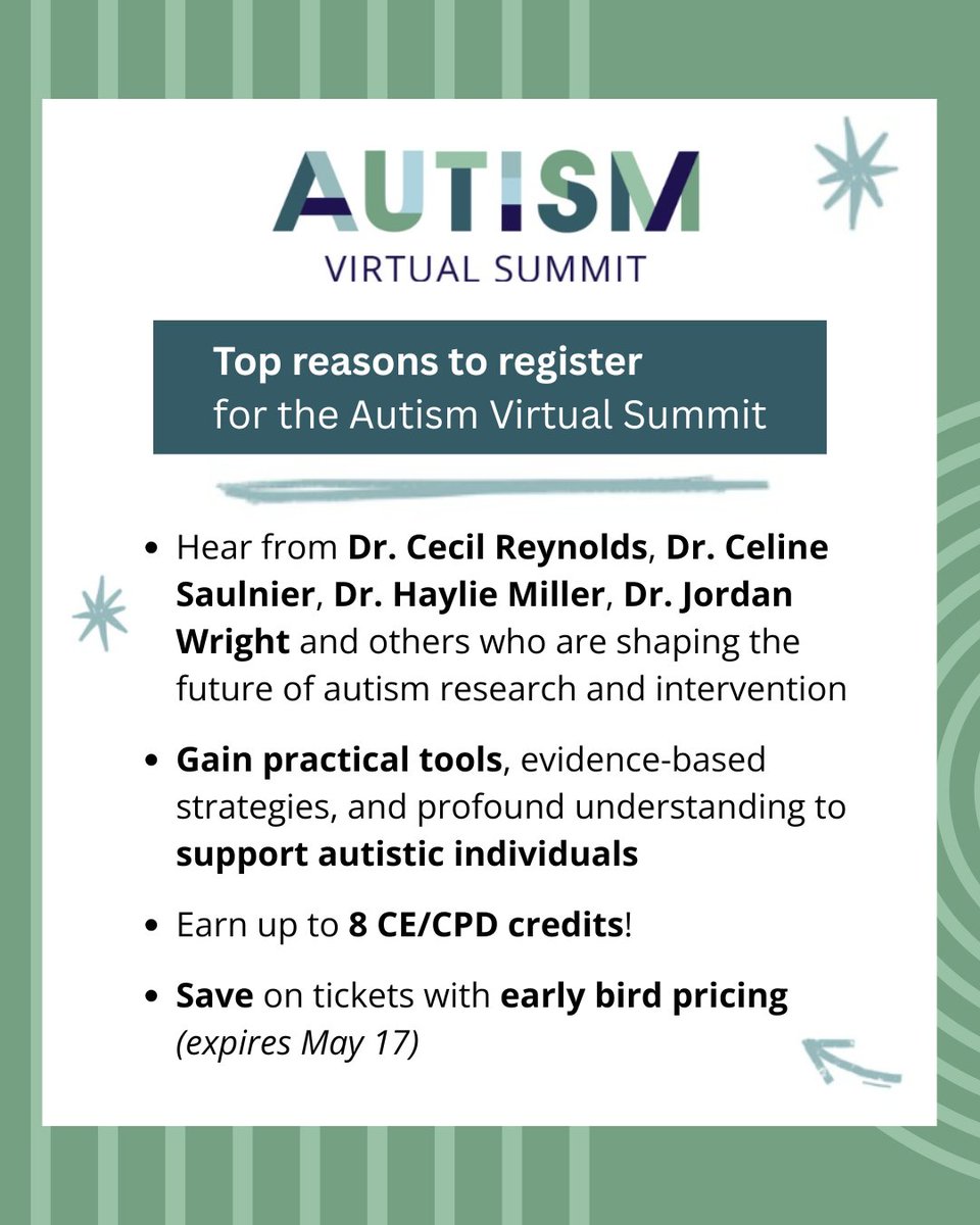 PearsonAssessUS's tweet image. Not sure if the #AutismVirtualSummit is the right fit for you? Let us help!

Here are the top reasons #Psychologists, #SpeechLanguagePathologists, #OccupationalTherapists, and allied professionals should attend our summit.

Convinced? Register here: spr.ly/60132Sdlc