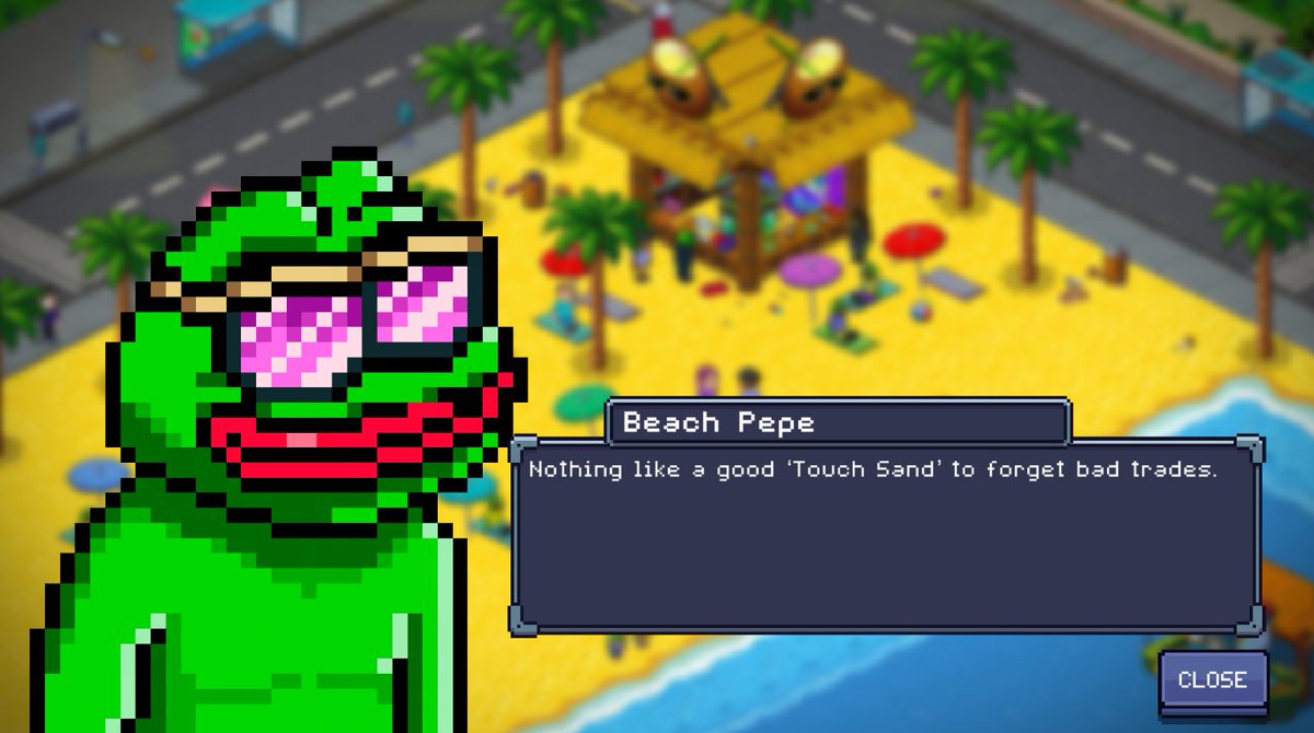dankula_gg's tweet photo. @maestro_85_ @0xSweep @kylechasse @getbasedai @pepecoins Beach Pepe: Nothing like a good 'Touch Sand' to forget bad trades.
#Kekspace #DankCrew #DankPirate #DankGang #DankKing #DankMovement #DankCulture #DankPepes #DankMemes #DankAF https://t.co/qeWbqZBsnZ