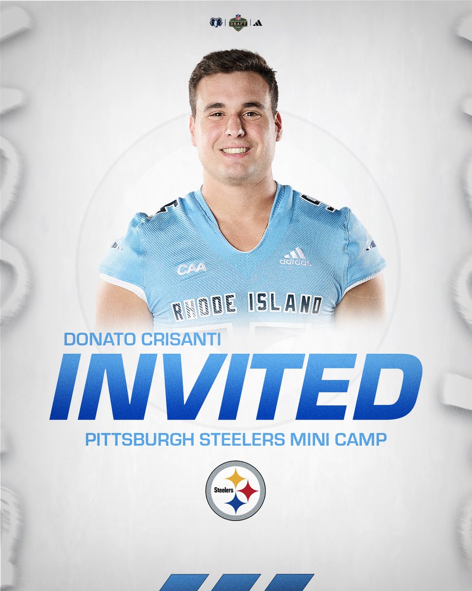Rhody Football (@rhodyfootball) on Twitter photo ππππ ππππ ππππππ ππ
Congratulations to long snapper <a href="/donatocrisanti/">Donato Crisanti</a> for earning an opportunity with the <a href="/steelers/">Pittsburgh Steelers</a>
ποΈ: gorhody.com/news/2025/4/27β¦
#3MoreFeet x #ProRams ππππ ππππ ππππππ ππ
Congratulations to long snapper <a href="/donatocrisanti/">Donato Crisanti</a> for earning an opportunity with the <a href="/steelers/">Pittsburgh Steelers</a>
ποΈ: gorhody.com/news/2025/4/27β¦
#3MoreFeet x #ProRams