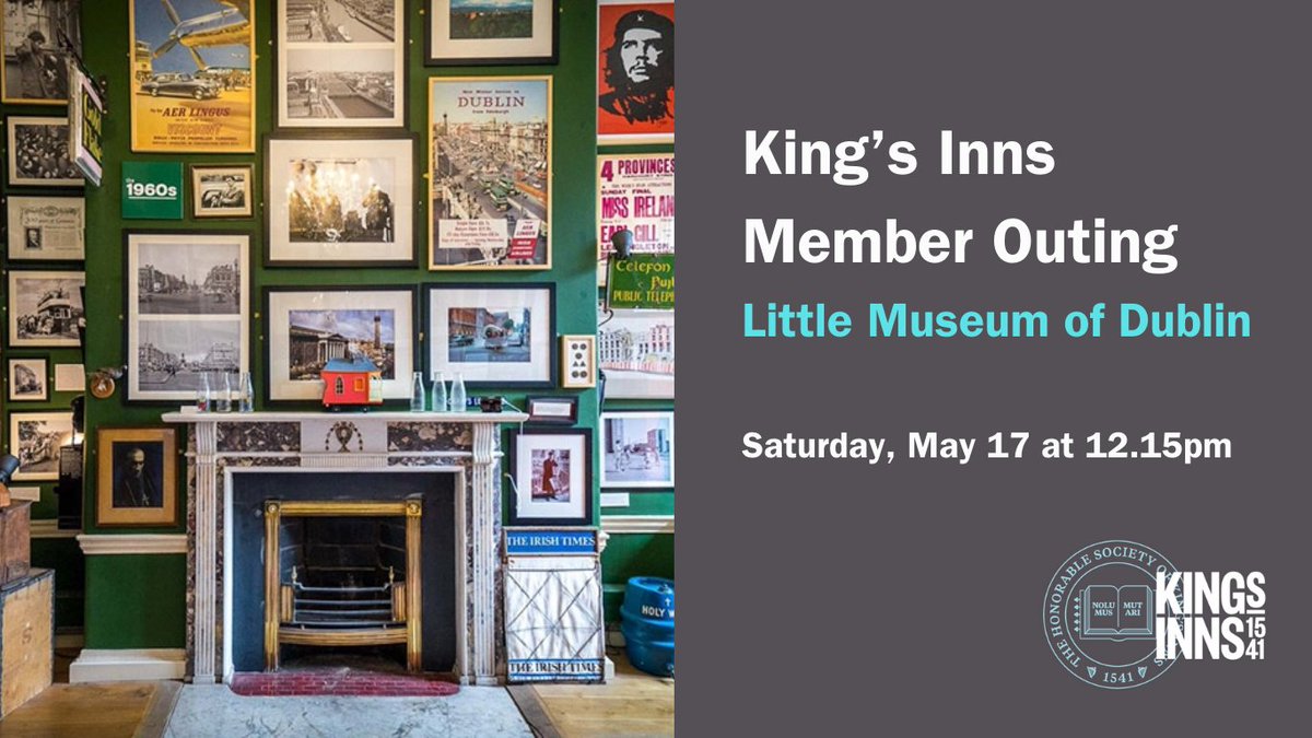 #MEMBERS Meet us on Saturday, 17th May at 12.15pm for the classic The Little Museum of Dublin experience in their pop–up museum at 33 Lower Pembroke Street.

Tickets are limited. Secure your place here ➡️ dining.kingsinns.ie/General/Book/K…

#MemberOuting #KingsInns