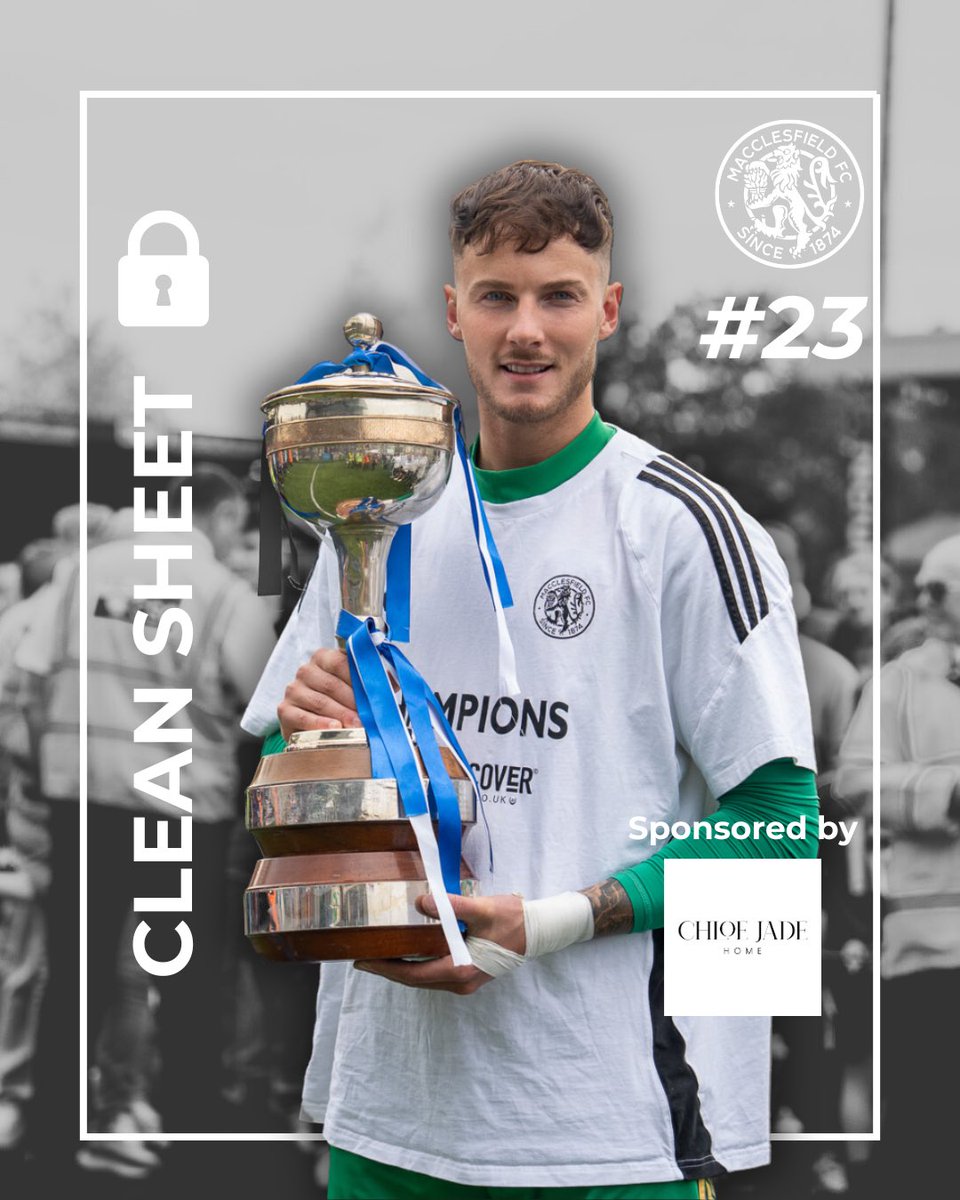 A club record 23 clean sheets in all competitions across 24/25 🧱 

Silkmen Clean Sheets are sponsored by Chloe Jade Home 🧤