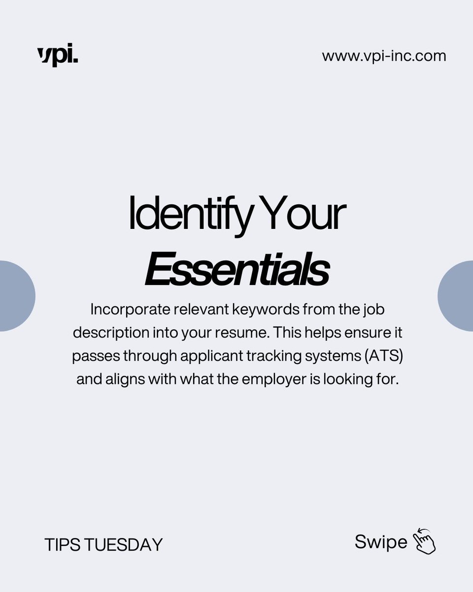 vpiinc's tweet image. 💡 Small changes lead to big results. Apply these tips to strengthen your resume and get noticed!⁠
⁠
#TipsTuesday #ResumeTips #CareerSupport #JobSearchCanada⁠