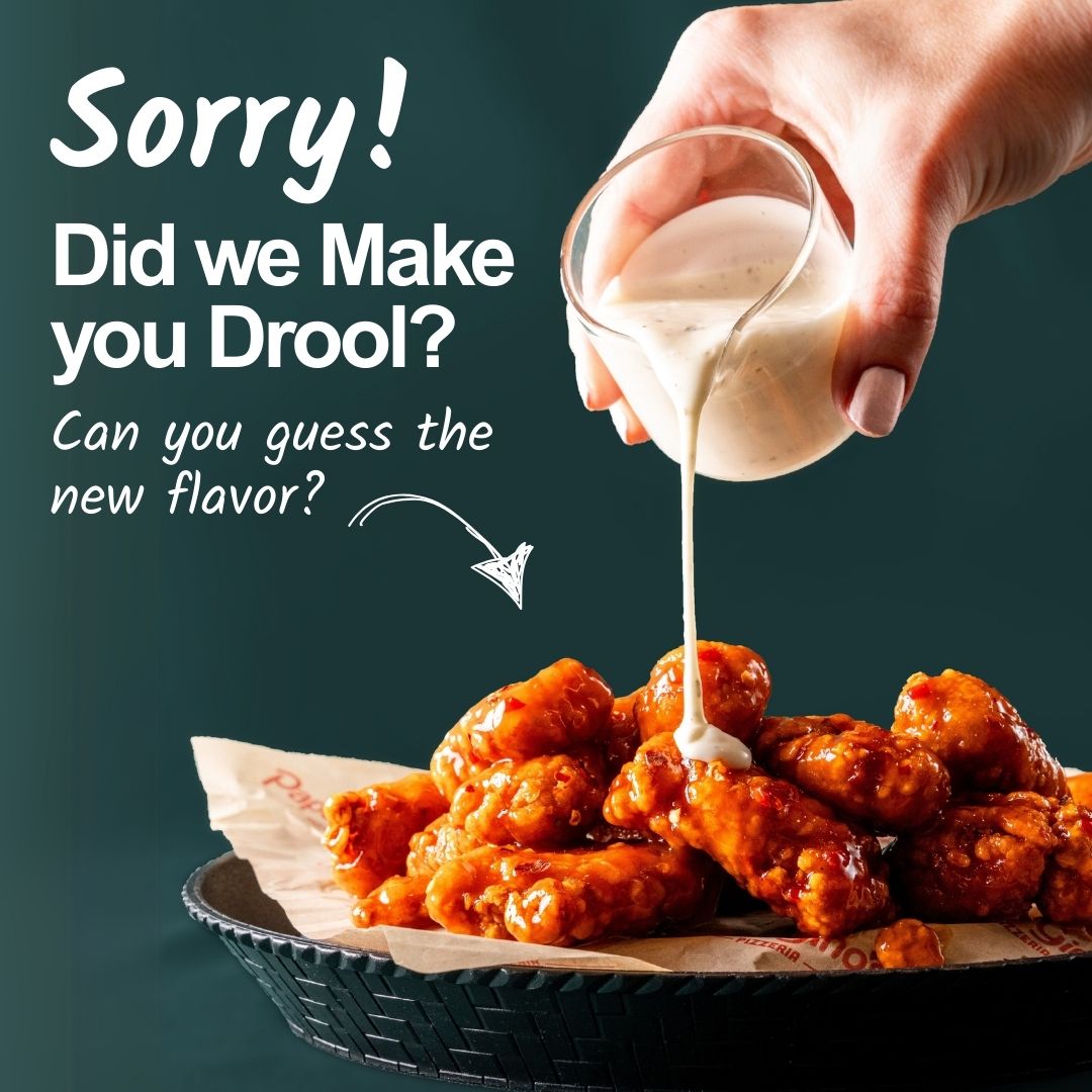 Think you can guess our new boneless wings flavor? Drop your guesses below... but maybe grab a napkin first. 👇​➡️papaginos.com

#DroolWorthy #WingIt