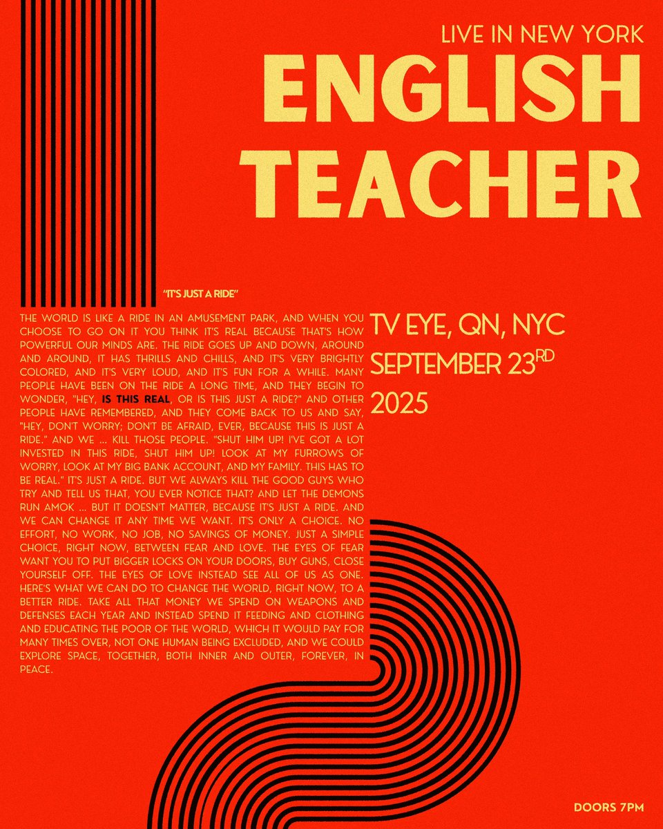 Do you remember? You keep having dreams about Alton Towers. The bungee cord snaps every time and you wake up with a thud and a headache. You’re on stage. The lights. The lights!

New York, see you relatively soon. On sale Friday 10AM local time x