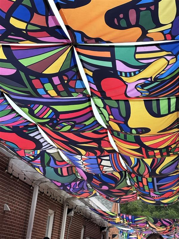 This past Saturday was the unveiling of the Alleywave: Canopy of Colors installation!  The vibrant colors lit up the street &amp; the canopy will stay up until May 26, 2025.  Make sure to check it out!

#OneFairburn #fairburnga #GeorgiaCities #GeorgiaCitiesWeek #ThingsToDoInFairburn