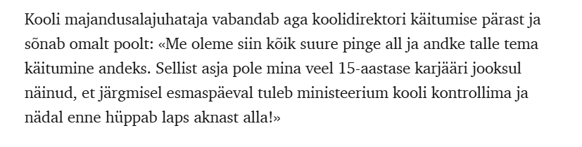 Kas see majandusalajuhataja vabandus kõlab ainult minule kuidagi äärmiselt kohatuna...? .