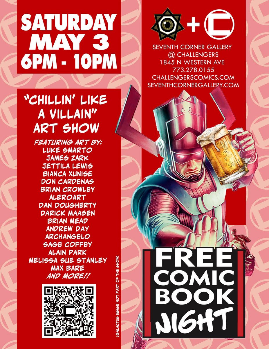 Harebrained- c2E2 #1383 (@harebrainedinc) on Twitter photo MOEDOK: I got a piece in the upcoming āChillinā Like A Villainā show put on by <a href="/Challengers/">Challengers Comics + Conversation</a> x <a href="/seventh_corner/">The Seventh Corner</a> ! Swing by Challengers for Free Comic Book Day (May 3rd) and check out a bunch of baddies while youāre at it. MOEDOK: I got a piece in the upcoming āChillinā Like A Villainā show put on by <a href="/Challengers/">Challengers Comics + Conversation</a> x <a href="/seventh_corner/">The Seventh Corner</a> ! Swing by Challengers for Free Comic Book Day (May 3rd) and check out a bunch of baddies while youāre at it.