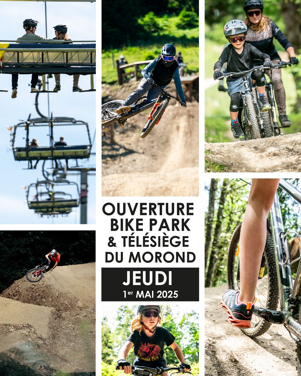 [OUVERTURE] 
Il est temps de se retrouver sur les pistes du Métabief Bike Park et le Télésiège du Morond.
Pour l'ouverture, venez profiter du télésiège ouvert de 9h30 à 17h30 du 1er au 4 mai.
ℹ️Infos : station-metabief.com/fr/